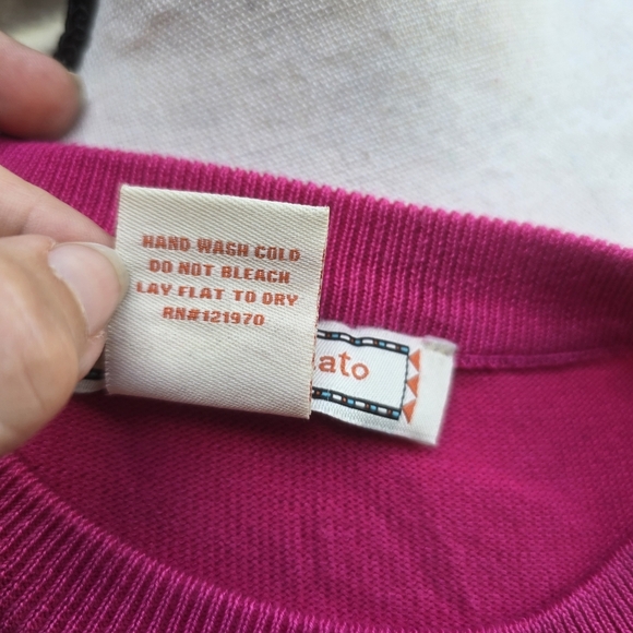 Flying Tomato Fuchsia Layered Sweater - Picture 10 of 10